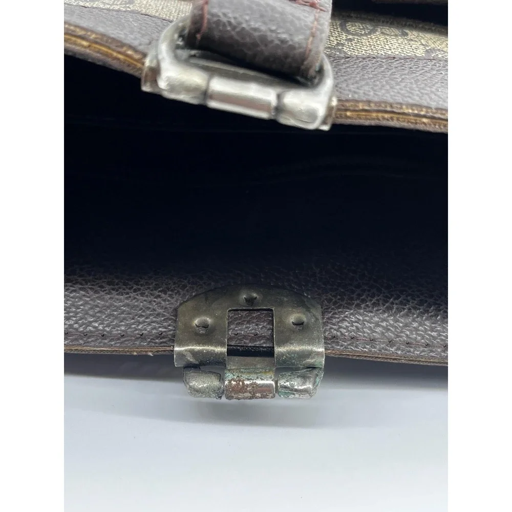 Gucci Vintage Bag Portfolio Style Pouch GG Canvas Signature Green/Red Web - Picture 9 of 16